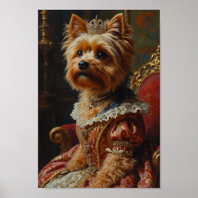 Poster Retrato Real do Yorkshire Terrier (Frente)