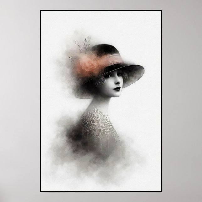 Poster Retrato Retro Mistico de Elegância (Frente)