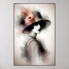 Poster Retrato Retro Mistico de Elegância