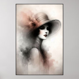Poster Retrato Retro Mistico de Elegância