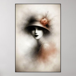 Poster Retrato Retro Mistico de Elegância