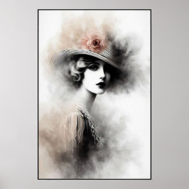 Poster Retrato Retro Mistico de Elegância