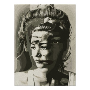 Pôster Retrato Surrealista com Múltiplos Olhos – Psicodél