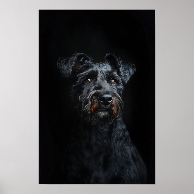 Poster Retrato Terrier Azul de Kerry Salon, Pet Grooming (Frente)