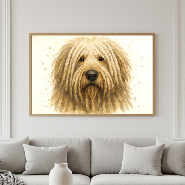 Poster Retrato Unique Komondor Watercolor (Criador carregado)