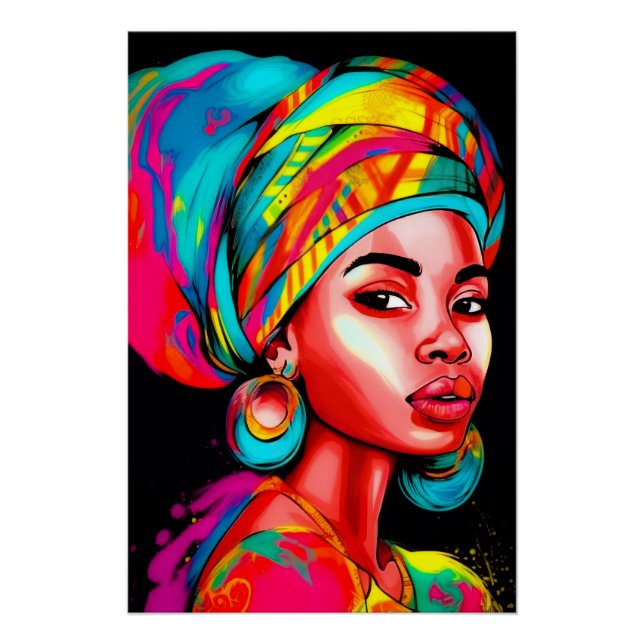 Pôster Retrato Vibrante com Folheto Colorido (Frente)