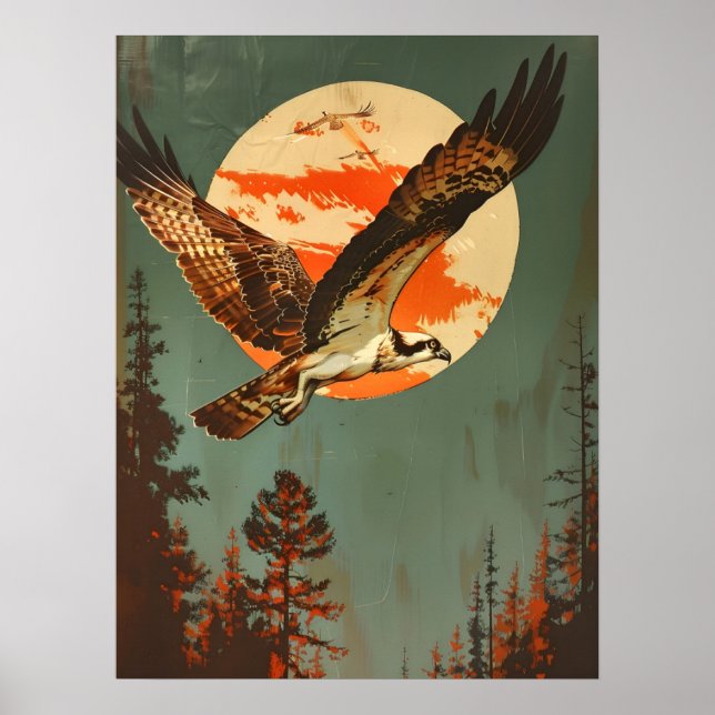 Poster Retrato Vintage do Osprey (Frente)
