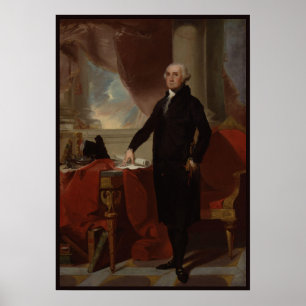 Poster Retrato vintage do presidente George Washington Po