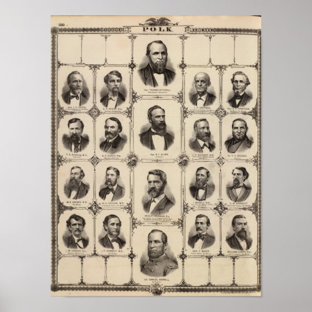 Poster Retratos de Cidadãos do Condado de Polk (Frente)