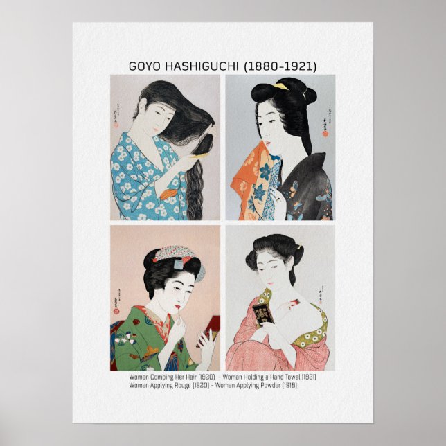 Poster Retratos de mulheres japonesas - Goyō Hashiguchi (Frente)