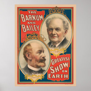 Poster Retratos De P.T. Barnum E J.A. Bailey
