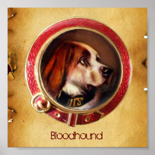 Poster RETRATOS MINIATURA VITORIANOS DE CÃES Bloodhound