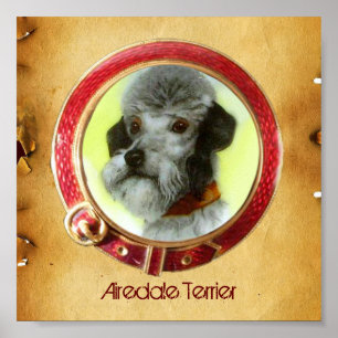 Pôster RETRATOS MINIATURADOS VITORIANOS DE CÃES Airedale 