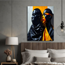 Retratos Modernos Negros Abstrato Arte Geométrica