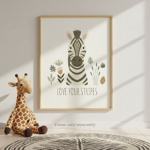Poster Retratos Safari Zebra Marfim ID1264