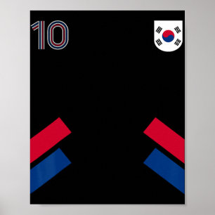 Poster Retro10 Coreia do Sul Futebol Bandeira da Coreia d