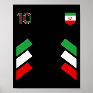 Poster Retro10 Irã Futebol Irã Soccer Bandeira do Irã