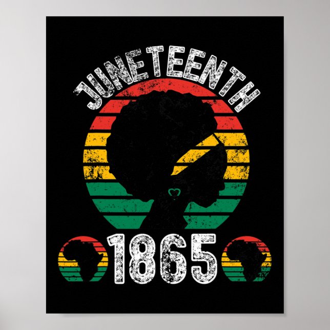 Poster Retro 11 de junho Meu Dia de Independência Mulhere (Frente)