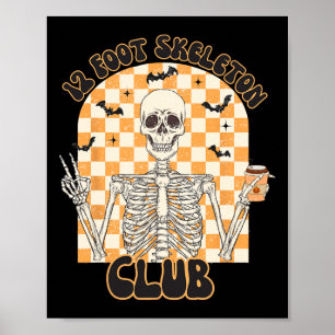 Poster Retro 12 Foot Skeleton Club Halloween Kids Trick O
