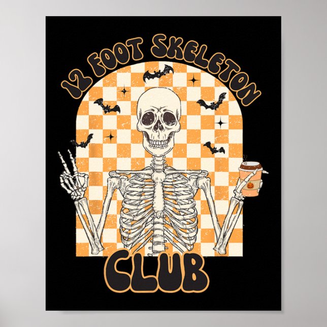Poster Retro 12 Foot Skeleton Club Halloween Kids Trick O (Frente)
