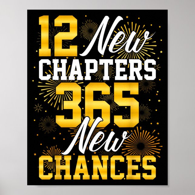 Poster Retro 12 New Chapters 365 New Chances Happy New Ye (Frente)