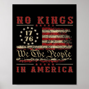 Poster Retro 14 de Junho Sem Reis Na América 1776 Bandeir