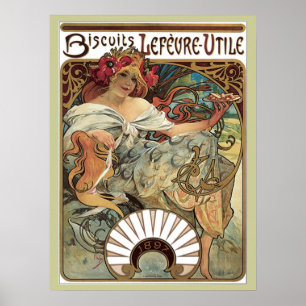 Poster retro 18x24 de Nouveau da arte