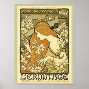 Poster retro 18x24 de Nouveau da arte