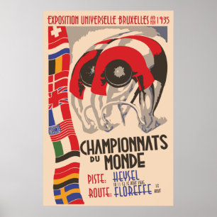 Pôster Retro 1930 art deco design cicloing