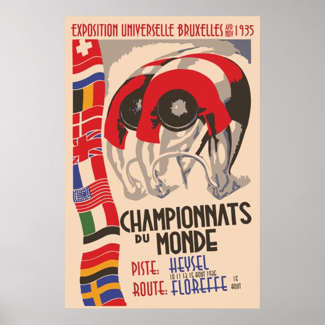 Pôster Retro 1930 art deco design cicloing (Frente)