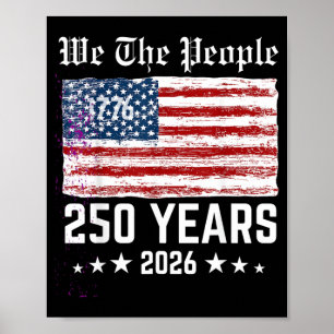 Poster Retro 250 Anos 1776-2026 250º Aniversário 4º de