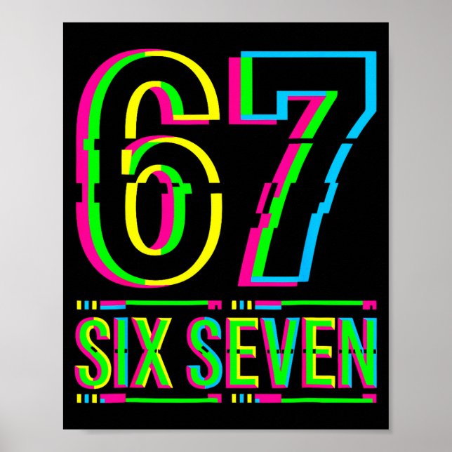 Poster Retro 67 Meme Divertido Six Seven Meme 6 7 Meme 6  (Frente)