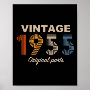 Poster Retro 70 Anos Vintage 1955 Original Parts 70 Bi