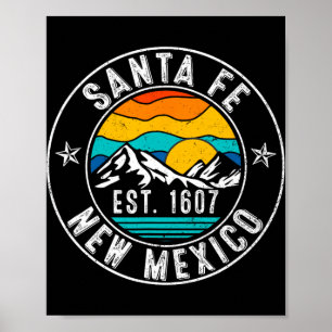Poster Retro 70s 80s Santa Fé Novo México Nm