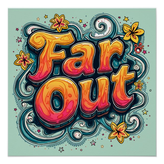 Pôster Retro 70s Psicodélico Groovy Hippie (Frente)