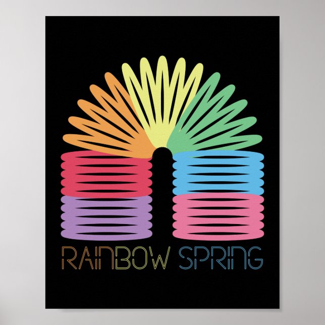 Poster Retro 80s 90s Neon Rainbow Primavera (Frente)