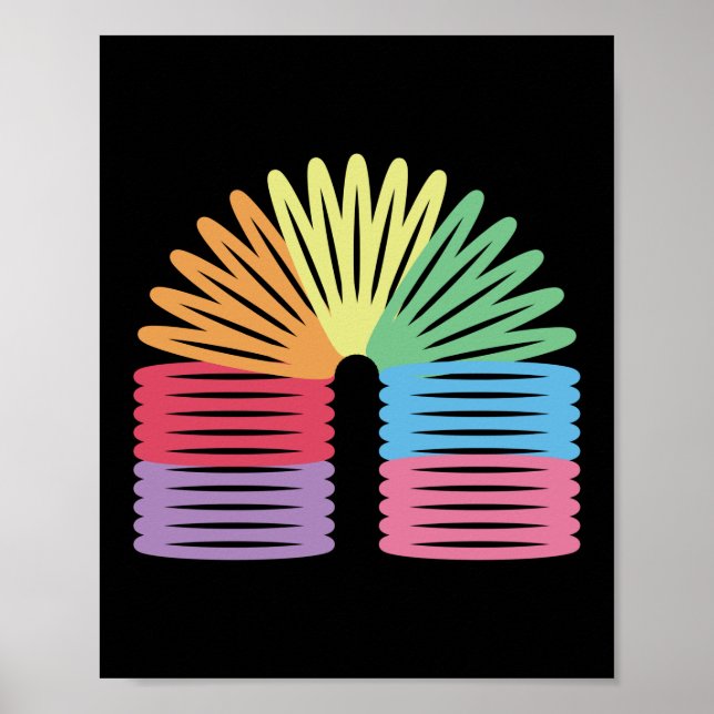 Poster Retro 80s 90s Neon Rainbow Primavera (Frente)
