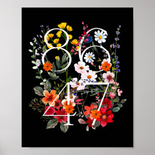 Poster Retro 8647 Floral Anti Trump Liberal Político