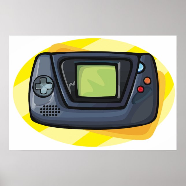 Poster Retro 90s Handheld Game Console Gamer (Frente)