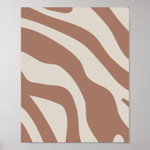 Poster Retro Abstrato Mocha Mousse 01
