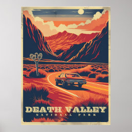 Poster Retro Adventure no Vale da Morte (Parque Nacional)