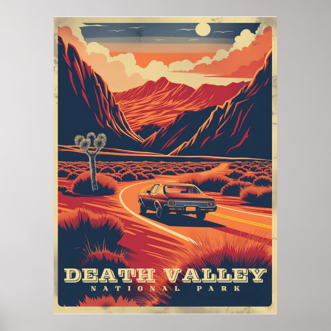 Poster Retro Adventure no Vale da Morte (Parque Nacional) (Frente)