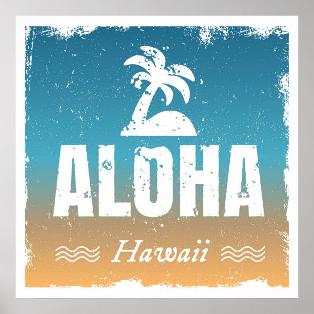 Pôster Retro Aloha Hawaii (Frente)