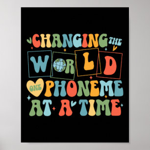 Poster Retro Alterando O Mundo Um Phonema De Cada Vez