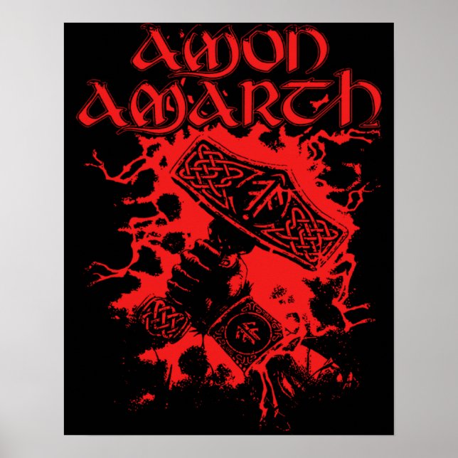 Poster Retro Amon Amarth Live Love Music Forever (Frente)