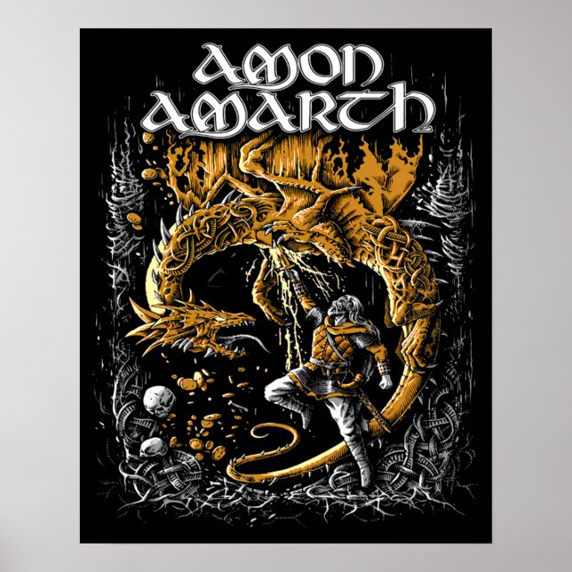 Poster Retro Amon Amarth Music Tribute Design (Frente)
