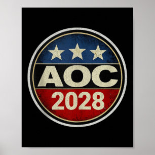 Poster Retro Aoc 2028 Combater O Protesto Oligarchy Resis
