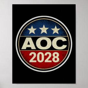 Poster Retro Aoc 2028 Combater O Protesto Oligarchy Resis