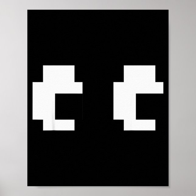 Poster Retro Arcade Game Ghost Eyes Halloween Group Costu (Frente)