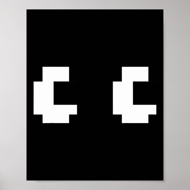 Poster Retro Arcade Jogo Fantasma Olhos 80 do Halloween G (Frente)